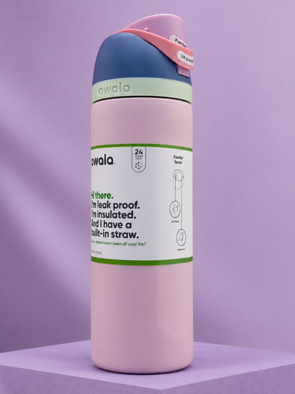 Owala 24oz Water Bottle Leakproof Insulated Straw Bottle